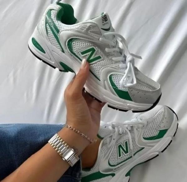 New Balance 530 White Nightwatch Green Women Sneakers (AS2-407)