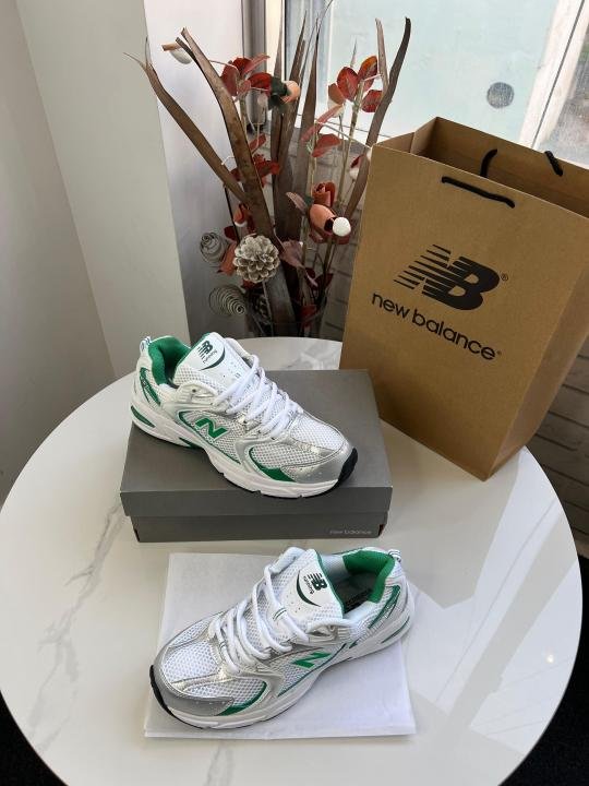 New Balance 530 White Nightwatch Green Women Sneakers (AS2-407)