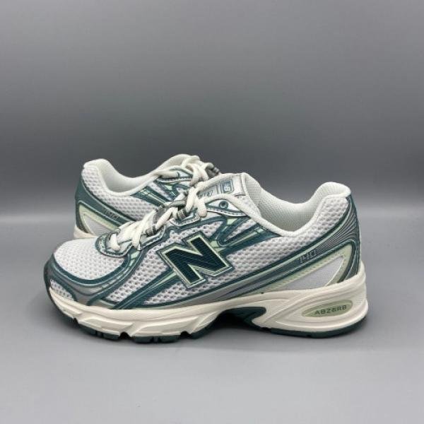 New Balance 740 Trainers White Marsh Green Women Sneakers