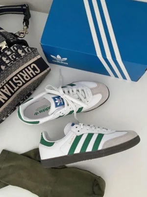 Imported Adidas Samba White Green Shoes For Men (BSF1073)