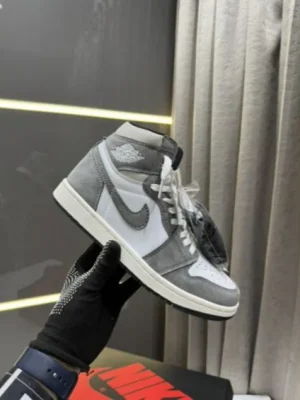 Imported Nike Air Jordan Retro 1 High Washed Grey Black Shoes For Men (BSF1075)