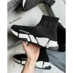 Premium Balenciaga Speed Knit 2.0 Trainer Black White Shoes For Men (SUP5077)