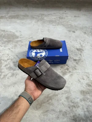 Premium Birkenstock Boston Suede Grey For Men (LAB1675)