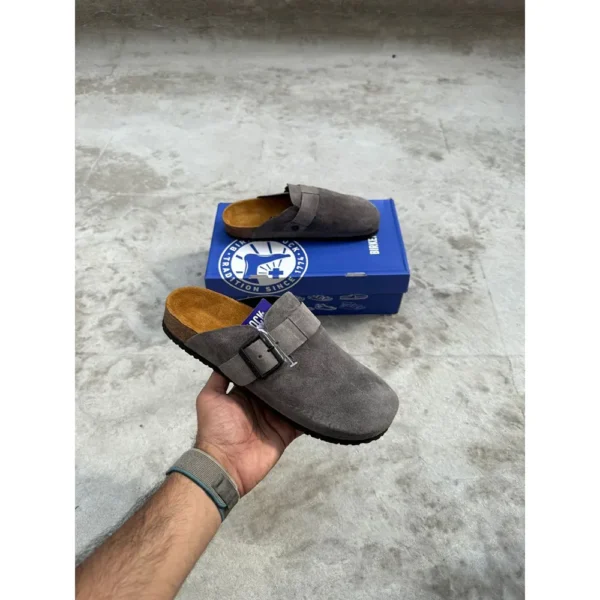 Premium Birkenstock Boston Suede Grey For Men (LAB1675) 2 Premium Birkenstock Boston Suede Grey For Men (LAB1675)