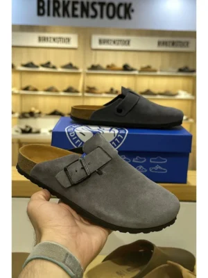 Premium Birkenstock Boston Suede Grey For Men (LAB1675)