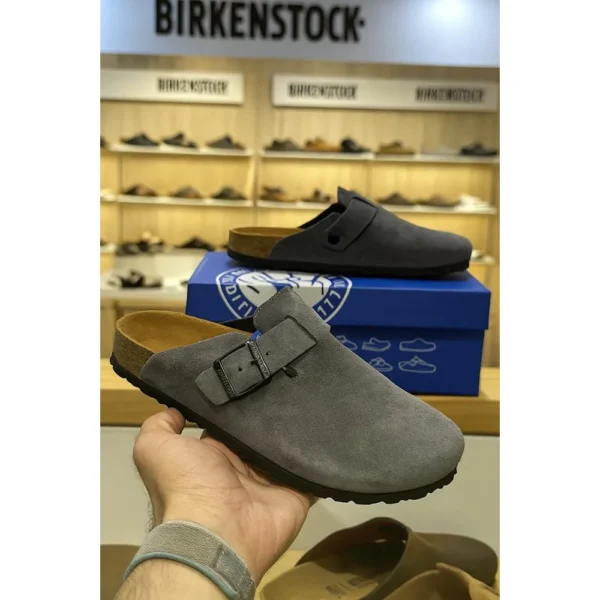 Premium Birkenstock Boston Suede Grey For Men (LAB1675) 1 Premium Birkenstock Boston Suede Grey For Men (LAB1675)