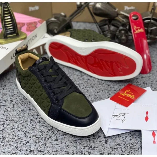 Premium Christian Louboutin Spike Olive Shoes For Men (LAB1671) 2 Premium Christian Louboutin Spike Olive Shoes For Men (LAB1671)