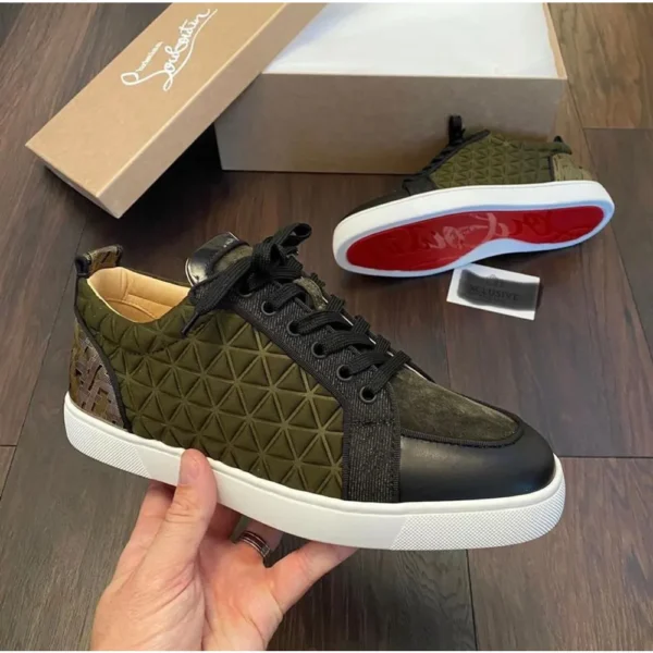 Premium Christian Louboutin Spike Olive Shoes For Men (LAB1671) 1 Premium Christian Louboutin Spike Olive Shoes For Men (LAB1671)