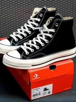 Premium Converse Chuck Taylor 70s High Black Shoes For Men (FT1143)