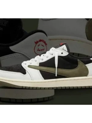 Premium Nike Air Jordan 1 Low X Travis Scott Olive Shoes For Men (SUP5073)