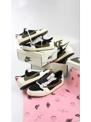 Premium Nike Air Jordan 1 Low X Travis Scott Olive Shoes For Men (SUP5073)