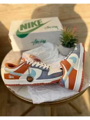 Premium Nike Sb Dunk Stussy Grey Orange Shoes For Men (FT1204)