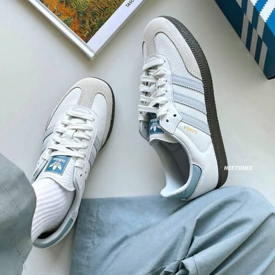Adidas Samba Shoe For Men (Light Sky Blue)
