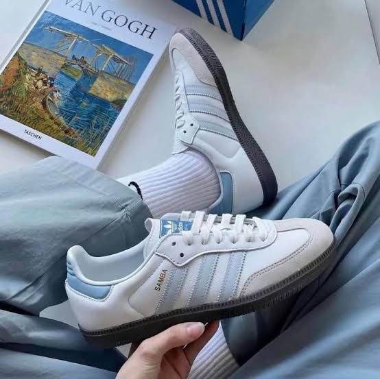 Adidas Samba Shoe For Men (Light Sky Blue)